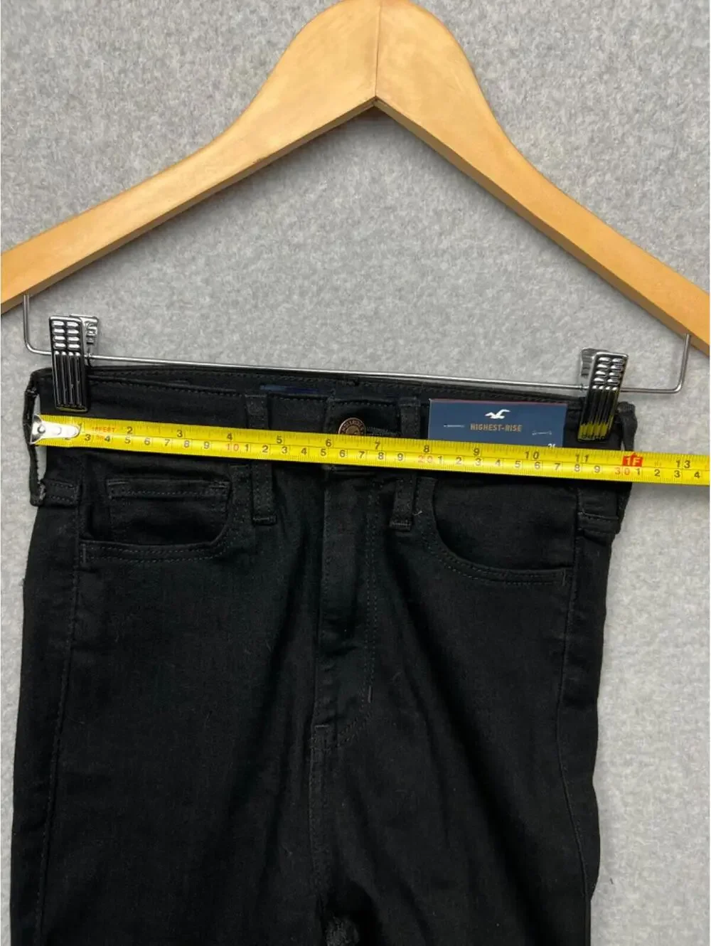 Hollister Denim Jeans Womens 0R 24W / 31L Highest Rise Black Flare Leg Causal